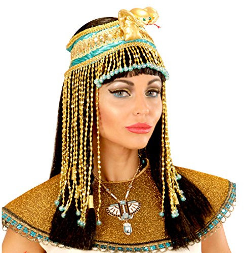Amakando Ägyptischer Haarschmuck Kleopatra Kopfband Antike Pharaonin Haarband Göttin Ägypterin Schlangen Stirnband Kostüm Accessoire Damen Cleopatra Kopfschmuck mit Schlange