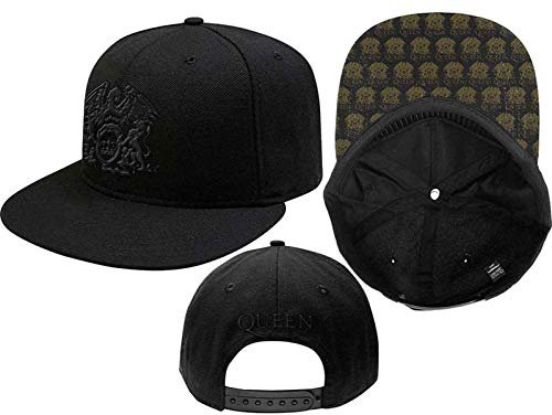Queen Baseball Cap Classic Crest Band Logo Printed Bill offiziell Schwarz