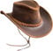 BRANDSLOCK Australischer Lederhut mit geflochtenem Band Original Cowboy Australischer Buschhut (XL, Braun)