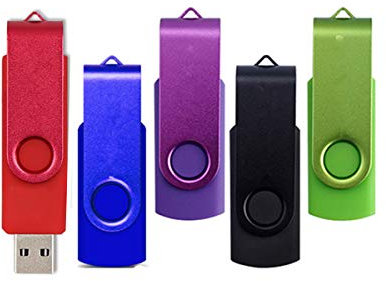 UFARID 5 pezzi Muticolor USB2.0 Flash Drive girevole Memory Stick USB Stick Pendrive Regali aziendali per auto Player, PC, monitor, televisione (4GB, USB2.0)