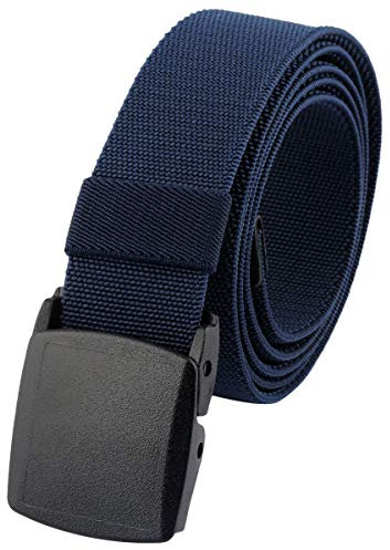 KYEYGWO Elastischer Stretch-Freizeitgürtel, Herren Tactical Hiking Belt aus Kunststoffschnalle, Blau