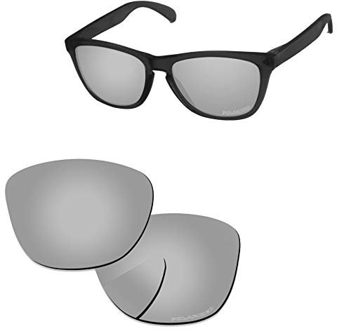 PapaViva Lentes de repuesto para Oakley Frogskins OO9013, plateado cromo, Frogskins