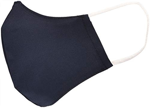styleBREAKER Unisex Baumwoll Stoffmaske Uni Waschbar | Doppellagige atmungsaktive Naturfaser. Mit Eingriff für Filter, elastische Ohrbänder für bequemen Halt. Maß: 20x13 cm.