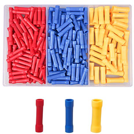 YEYIT Terminales Eléctricos 200 Piezas Conectores De Cable Conectores A Tope De Crimpado Terminales Eléctricos Surtidos ( Rojo, Azul y Amarillo) Kit De Terminales De Crimpado Aislados