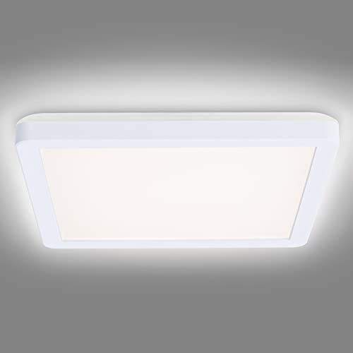 Navaris LED Deckenleuchte mit zusätzlicher Hintergrundbeleuchtung - 12 Watt - 19 x 19 x 2,8cm - 4000K - LED Deckenlampe Panel ultra flach quadratisch