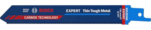 Bosch Professional 3x Expert ‘Thin Tough Metal’ S 922 EHM Reciprocating Saw Blade (for Stainless steel sheets, Length 150 mm, Accessories Reciprocating Saw)