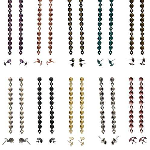 Liste mit Polsternägeln von 1 Meter, komplett mit Polsternägeln mit Loch, erhältlich in verschiedenen Farben, Nägel für Polstermöbel, Stühle, Sessel, Wohnzimmer (5 Stück Altes Gold)