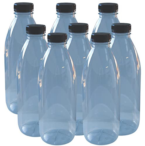 BALLIIHOO Pack Of 8 x 500ml PET (Plastic) Clear Juice Bottles