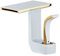 SJQKA Wasserfall Wasserhahn Bad,Wasserfall Waschtischarmatur Wasserhahn Bad Aus Erstklassigem Messing,wasserfall Einhandmischer Für Bad Badezimmer Waschbecken (Weiß+Gold)