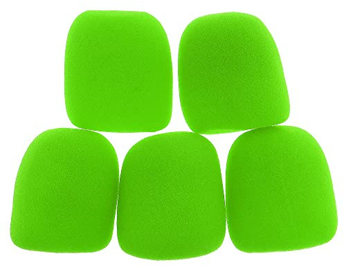 OriGlam 5pcs Thick Foam Mic Covers Handheld Microphone Windscreen, Washable Pop Filter Microphone Cover for KTV Performance (Green)