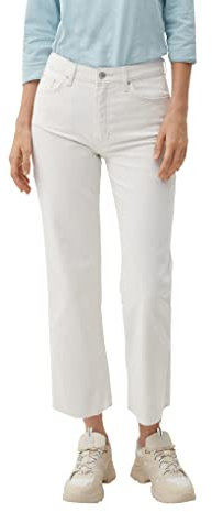 s.Oliver Damen 2129815 Jeans-Hose 7/8, Karolin Straight Leg, 01Y8 weiß, 38