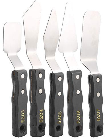 Akozon 5 Stück Phönix-Statue aus Messing, hohe Härte, gut glänzend, Set mit Messern mit Liquitex-Griffen, Edelstahl, Öl-Acryl, Künstlermalerei