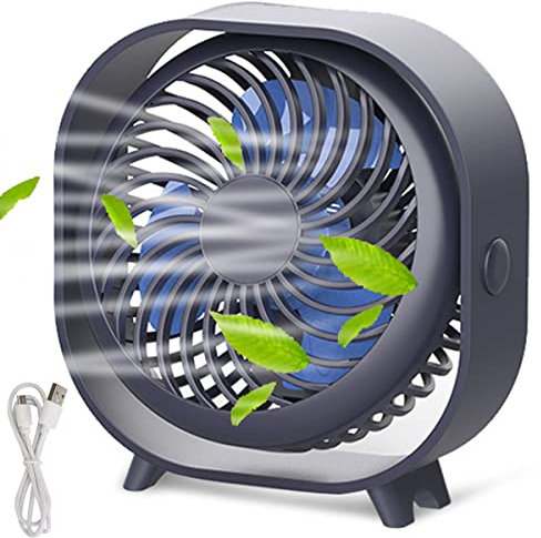 YINGHU Ventilateur de Bureau Mini Ventilateur Portable 3 Vitesse Réglable 360 Degrés Rotation Ventilateur Rechargeable 2000mAh Ventilateur USB Silencieux pour Camping Bureau Sport Voyage