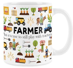 Farmer Gift Mug - Trades Funny Novelty Gift White Tea Coffee Gift Present Ceramic Mug