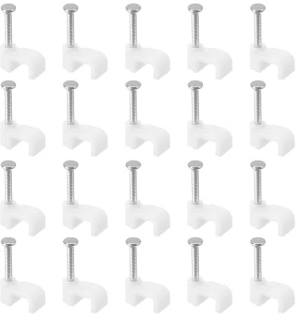 sourcing map Cable Clips, 100Pcs 4mm Nail in Cable Clips Circle Cable Clamps Cable Tacks Cord Clips Wire Holder for Cords Management