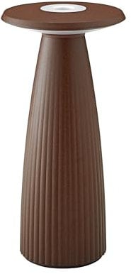 SIGOR Nuflair - Dimmbare LED Akku-Tischlampe mit integrierter Blumenvase Indoor & Outdoor, IP54 spritzwassergeschützt, Höhe 24 cm, aufladbar mit easy-connect puk, 12 h Leuchtdauer, rostbraun
