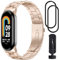 BANGTING Armband Metall Kompatibel mit Xiaomi Mi Band 10/9/8, Ersatzarmband für Miband 10 Ersatzbänder Mi Band 9 Edelstahl Armbänder Strap (Roségold (DreiPerlen))