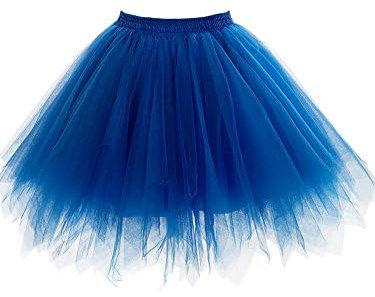 Babyonline tüllrock Damen Fasching kostüm - Karneval Petticoat 50er kurz tütü Rock Erwachsene blau