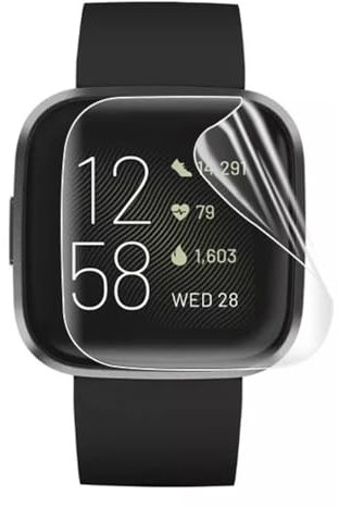 Snailcanfly Pellicola idrogel 5pcs per Fitbit Versa 4/Sense 2 Sense2 Trasparente TPU Pellicola Protettiva Schermo Touch Sensibile, HD Clear, Ultra Sottile, Auto Guarigione