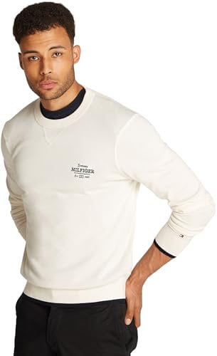 Tommy Hilfiger Jersey Hombre Graphic Cotton con Cuello Redondo, Marfil (Ivory Petal), XXL