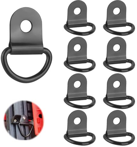 YYTECH Lot de 8 œillets d'arrimage en D - En acier inoxydable - Pour remorque - Charge maximale : 200 kg par anneau - Pour remorque, camion