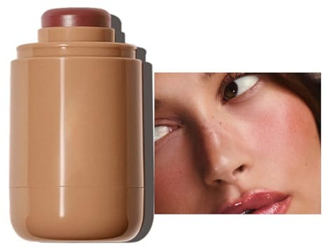 Rouge Stift Reife Haut, Multifunktionaler Langanhaltender, Glatter Rouge Stift, Rougestift 3-in-1 Aufbaubarer, Natürlich Matter Rougestift For Wangen, Augen Und Lippen(06# Toasted teddy)