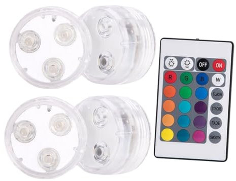 POPETPOP 4 Piezas luz de Buceo luz de la Piscina Sumergible luz llevada Impermeable Luces sumergibles para decoración Luces sumergibles LED Luces sumergibles con Control Remoto AbS