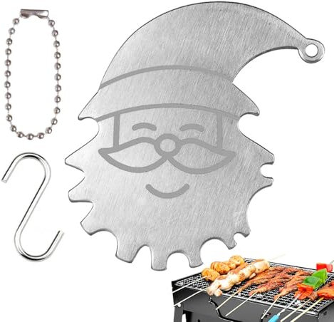 Outil de grattoir en métal, grattoir pour gril extérieur | Accessoires de nettoyage pour barbecue en forme de Père Noël - Grattoir pour le nettoyage, outils pour plancha, pour un nettoyage facile