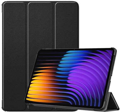 YRH per Custodia Xiaomi Pad 7 11.2 pollici 2024, [Auto Wake/Sleep] Ultra Slim Pelle Stand Cover per Tablet Xiaomi Pad 7 Pro (Nero)