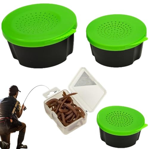 Aufbewahrungsbox für Köder, Wurmköderhalter - 3Pecies Köder-Aufbewahrungsbox Regenwurm-Tackle-Box,Wasserdichtes Angelzubehör, leichter Köderhalter zum und für Regenwürmer