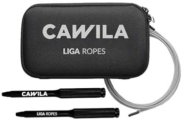 Cawila Liga Springseil, Speed Rope mit Kugellager für Kinder u. Erwachsene, Jump Rope für Fitnesstraining, verstellbares PVC-beschichtetes Stahlseil für Sport, Boxen, Ausdauertraining, Fettverbrennung