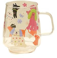 CAPIJIONG Taza de vidrio con asa, personalizable, para parejas, 430 ml, transparente