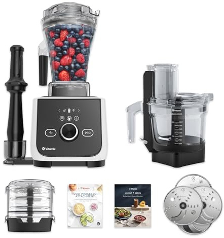 Vitamix Ascent X4 Gourmet SmartPrep Kitchen System with Food Processor Accessories and 2 Additional Blade Discs, 40 oz Container with Self-Detection, Polar White
