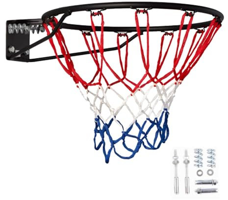 DreamHoops Basketballkorb Outdoor Wandmontage, Ø45cm Ring mit Federung & Netz, Indoor & Outdoor, Stabiler Basketballkorb für Kinder & Erwachsene