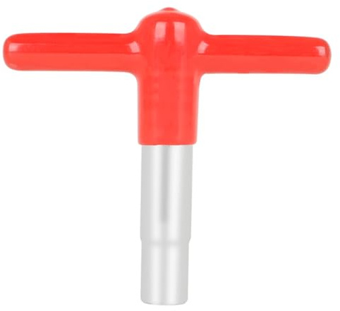 Universal T Shaped Drum Key for Drums Zinc Alloy with Cover | Red Silicone Grip, Firm Non Slip Handling, Comfortable Safe Use, Instrument Accessory for Tuning