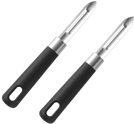 2 Stück Edelstahl Sparschäler Gemüseschäler Kartoffelschäler 18cm Profi | Multifunktionsschäler, praktischer Küchenhelfer, geeignet für Kartoffeln Karotten Gurken Schälen, robuste Ausführung