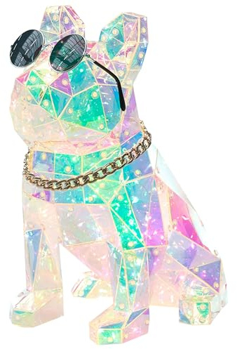Beliani LED Dekoration Kunststoff Hundeform Französische Bulldogge leuchtend bunt Jonku