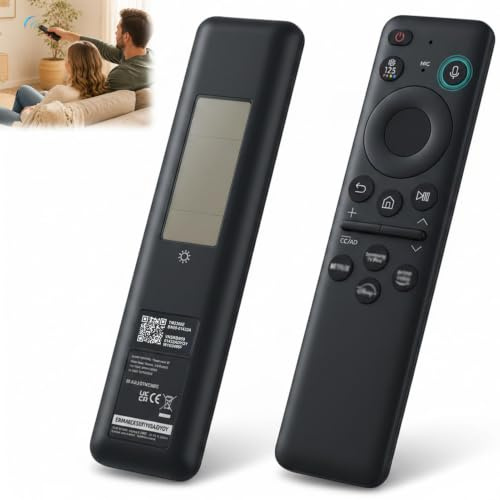 BN59-01432A Mando Distancia Solar para Samsung TV Repuesto | Compatible con Samsung Neo QLED 4K 2021-2023 Smart TV | Búsqueda por Voz | 4 Botones Acceso Directo | Carga Solar sin Pilas