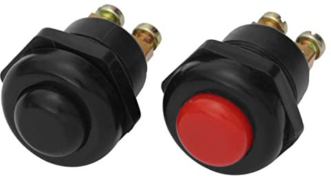 KFZ Drucktaster 25A Druckknopf Taster Schalter Start Anlasser Hupe (Rot)
