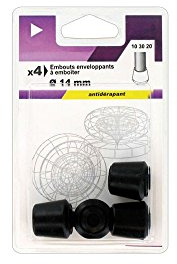 Perrin Endstück aus Gummi, schwarz, D: 14 mm, 4 Stück, Unbekannt, one Size