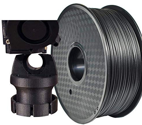 Priline Filament für 3D-Drucker, Kohlefaser und Polycarbonat, 1 kg, 1,75 mm, Maßgenauigkeit +/- 0,03 mm, 1.75mm, Karbonfaser-Polycarbonat, Schwarz