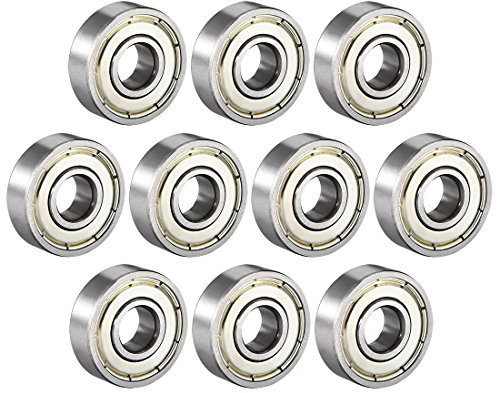Sourcingmap a18051900ux0223 Kugellager, Gola 608Z, doppelt geschirmt, 8 mm x 22 mm x 7 mm, Stahl, 10 Stück