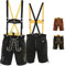 German Wear Kurze Trachtenlederhose Lederhosen mit Hosenträger (DE/NL/SE/PL, Numerisch, 46, Regular, Kurz, Schwarz)