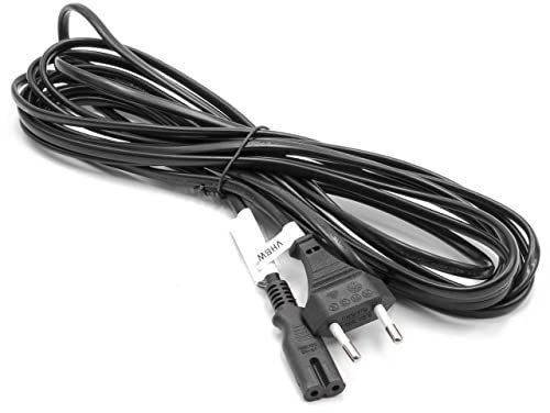 vhbw Netzkabel Kabel für Kaltgeräte Stromkabel Schutzkontaktstecker C7 Buchse 5m für PC Monitor Computer Drucker usw.