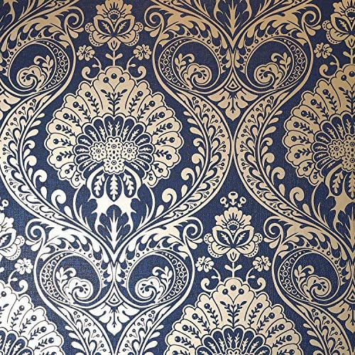 Arthouse Navy Gold Opera Wallpaper Decoris Damask 910308 Full Roll