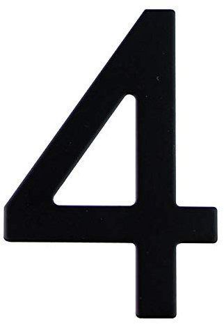 Numéro de Rue, Maison en Acier Inoxydable Noir - Adhésif - Design - 76mm – n°4