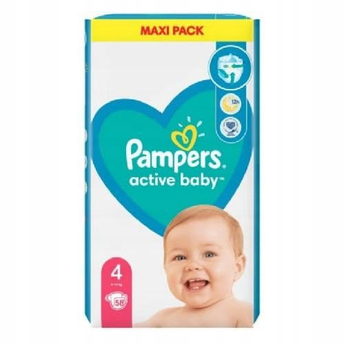 Pampers Active Baby Dry Maxi 4 Pack of 58