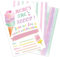 WERNNSAI Ice Cream Party Invitations for Kids - 20 PCS Sweet Summer Birthday Party Invitations for Girls Birthday Invites Cards with Envelopes Pink Gold Glitter Design