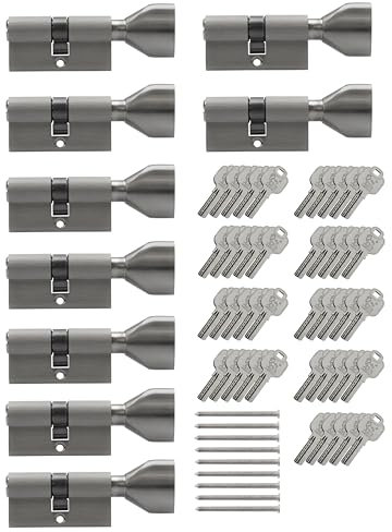 9x Knaufzylinder KSN 70 mm 35/35 gleichschließend inkl. 45 Schlüssel