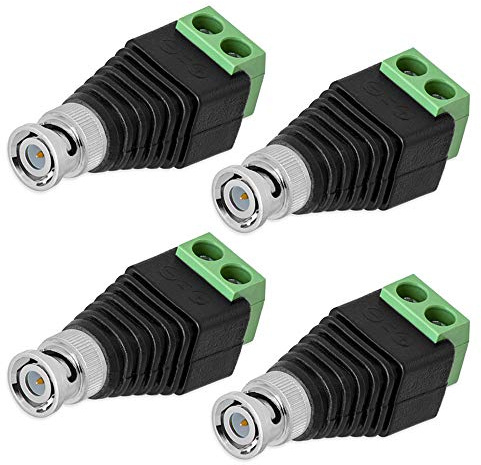 4x BNC Stecker Terminalblock 2-Pin Schraubklemmen Adapter Kabel Verbinder Universal